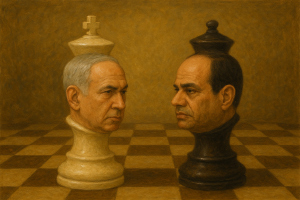 Netanyahu and Sisi Chess pieces