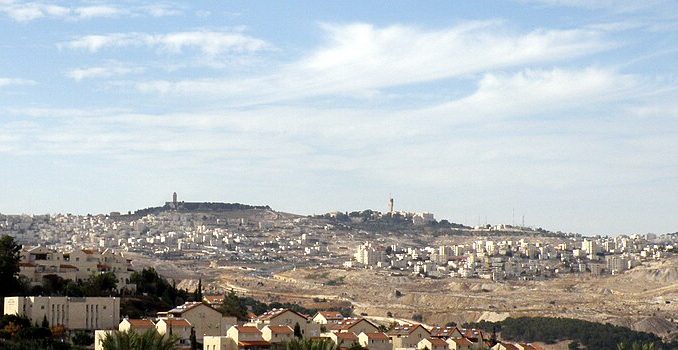 <span style="font-size: 10pt;"><em>Panoramic view of Ma'ale Adumim - in the background, Mount Scopus.  By Ron Almog from Herzliya , Israel  - Ma'ale Adumim, CC BY 2.0, <a href="https://commons.wikimedia.org/w/index.php?curid=6091738">Wikipedia</a></em></span>