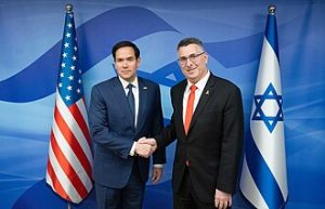 Secretary Marco Rubio meets with Israeli Foreign Minister Gideon Sa’ar in Jerusalem, Israel, February 16, 2025. Photo by U.S. Department of State - https://www.flickr.com/photos/9364837@N06/54331141609/, Public Domain, https://commons.wikimedia.org/w/index.php?curid=159860308