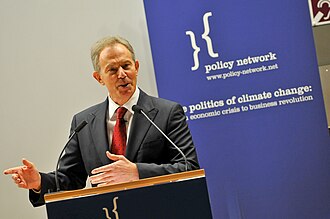 Tony Blair speaking at Policy Network's 'Politics of Climate Change' conference in 2009. Photo by Policy Network - Tony BlairUploaded by January, CC BY 2.0, https://commons.wikimedia.org/w/index.php?curid=25902527