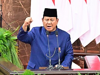 President Prabowo Subianto delivered his first speech before the Plenary Session of the MPR RI after being inaugurated as President for the 2024-2029 period. Photo by Ministry of State Secretariat of the Republic of Indonesia - https://www.setneg.go.id/baca/index/presiden_prabowo_tegaskan_swasembada_pangan_dan_energi_sebagai_prioritas_utama, Public Domain, https://commons.wikimedia.org/w/index.php?curid=154098241