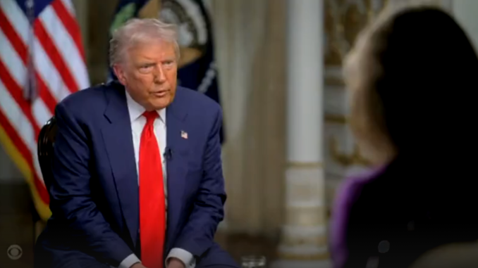 Trump on 60 Minutes.  Screengrab via Youtube
