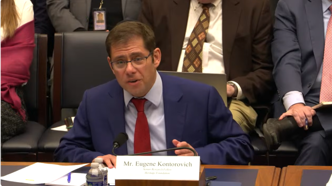 Professor Eugene Kontorovich speaking at the House Foreign Affairs Subcommittee hearing, Dec. 10, 2025. (Image via Screenshot) 