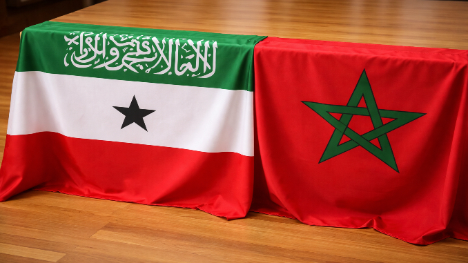 Somaliland (left) and Morocco flag (right).  Image via AI