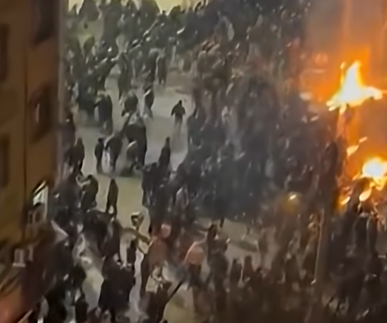 Iranian protestors.  Screengrab via Youtube [Cropped] https://www.youtube.com/shorts/DliDl9lP2hc
