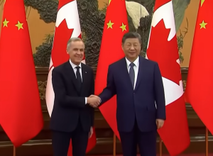 PM Carney meets with President Xi. Screengrab via Youtube https://www.youtube.com/watch?v=42lTdHP0G8Y [Cropped]