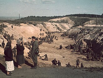 Soviet POWs covering a mass grave after the Babi Yar massacre, October 1, 1941.  Photo by Johannes Hähle - http://history.kby.kiev.ua/publication/illu_b15.html, Public Domain, https://commons.wikimedia.org/w/index.php?curid=107741041