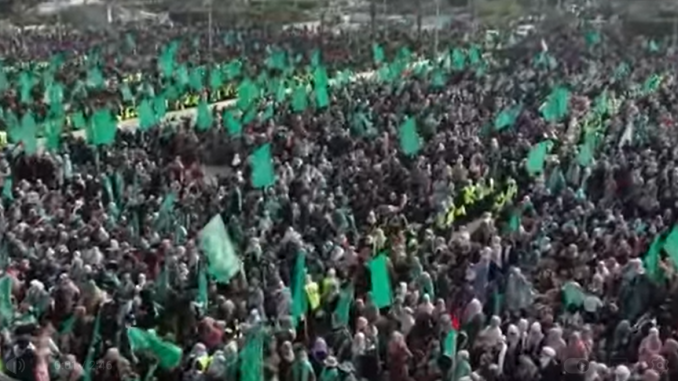 Hamas 35th Anniversary Celebration, Screengrab via Youtube. https://www.youtube.com/watch?v=6UfSMefJsqQ