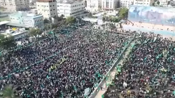 Hamas 35th Anniversary Celebration, Screengrab via Youtube.  https://www.youtube.com/watch?v=6UfSMefJsqQ