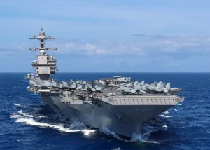 USS Gerald R Foard (CVN-78) set to depart for an earlier deployment in 2022. USN image.