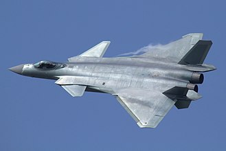 Flypast of the Chengdu J-20 during the opening of Airshow China in Zhuhai.  Photo by Alert5 - Own work, CC BY-SA 4.0, https://commons.wikimedia.org/w/index.php?curid=52820207