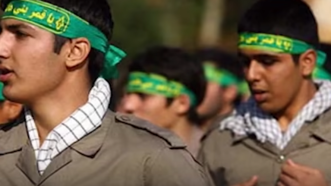 Basij forces.  Screengrab via Youtube https://www.youtube.com/watch?v=X_ABwQptM9g