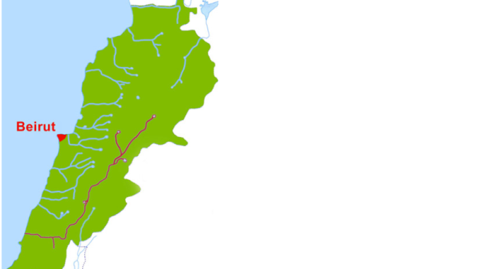 Map of the Litani River.  CC BY-SA 3.0, https://commons.wikimedia.org/w/index.php?curid=957076