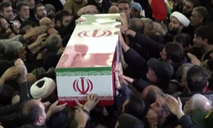 Iran holds state funeral for IRGC spokesman in Tehran.  Screengrab via Youtube