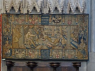 Tapestry showing the story of Ahasuerus and Esther. The tapestry was donated by Adolf von Wylich in 1574. It was made in Wesel. By Ad MeskensYou are free to use this picture for any purpose as long as you credit its author, Ad Meskens.Example: © Ad Meskens / Wikimedia CommonsIf you use this work outside of the Wikimedia projects, a message or a copy is very much appreciated.This image is not in the public domain. A statement such as "From Wikimedia Commons" or similar is not by itself sufficient. If you do not provide clear attribution to the author you do not comply with the terms of the file's license and you may not use this file. If you are unable or unwilling to provide attribution you should contact Ad Meskens to negotiate a different license. - Own work, CC BY-SA 4.0, https://commons.wikimedia.org/w/index.php?curid=79231125