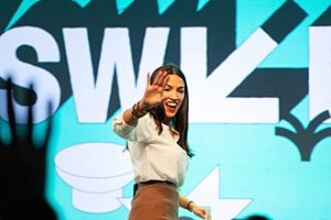 New York Rep. Alexandria Ocasio-Cortez. Photo by nrkbeta - Alexandria Ocasio-Cortez @ SXSW 2019, CC BY-SA 2.0, https://commons.wikimedia.org/w/index.php?curid=77303605