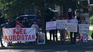 Kurds and Armenians protest Turkey after Suruç bombing in front of theTurkish Embassy in Washington D.C., United States.  Photo by Raveen Kajo (VOA) - Voice of America, Public Domain, https://commons.wikimedia.org/w/index.php?curid=41830968