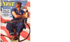 Rosie the Riveter on the cover of the Saturday Evening Post, May 29, 1943. Public Domain, NCPedia 