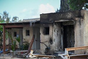 In the photo: Scenes of destruction in the youth neighborhood in Kibbutz Kfar Aza after the invasion of Hamas terrorists who carried out a brutal massacre of the kibbutz residents on the holiday of Simchat Torah, Saturday, October 7th. Photo by Kobi Gideon/GPO