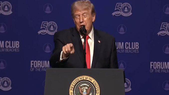 President Trump Pointing. Screenshot via Youtube