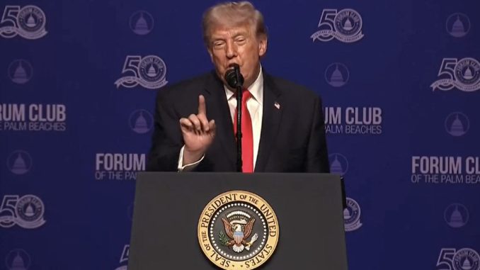 President Trump Pointing. Screenshot via Youtube