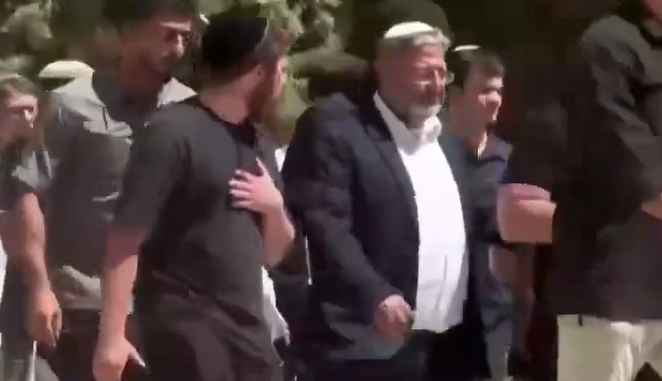 Ben Gvir on the Temple Mount.  Screengrab via Youtube