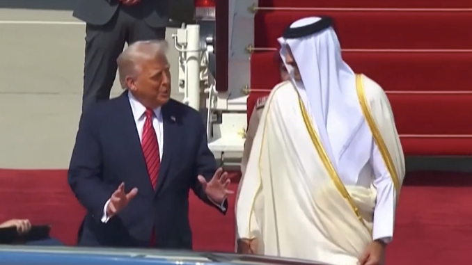 Qatari PM Tamim bin Hamad Al Thani Arrives in Washington for High level Talks.  Screengrab via Youtube