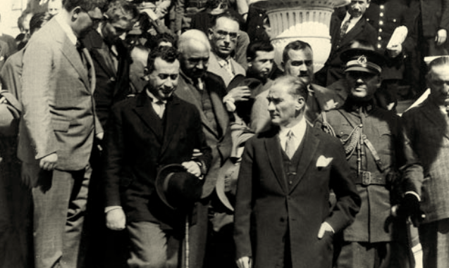 Mustafa Kemal Atatürk (1881 – 10 November 1938) was a Turkish field marshal, revolutionary statesman, author, and the founding father of the Republic of Turkey, serving as its first President from 1923 until his death in 1938. He undertook sweeping progressive reforms, which modernized Turkey into a secular, industrializing nation. Ideologically a secularist and nationalist, his policies and theories became known as Kemalism. Due to his military and political accomplishments, Atatürk is regarded as one of the most important political leaders of the 20th century. y ?ncelemeelemani - Own work, Public Domain, https://commons.wikimedia.org/w/index.php?curid=26956220 [Cropped]