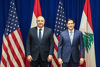 Secretary Marco Rubio meets with Lebanese President Joseph Aoun in New York City, New York, September 22, 2025. Photo by U.S. Department of State - https://www.flickr.com/photos/9364837@N06/54806092658/, Public Domain, https://commons.wikimedia.org/w/index.php?curid=175450980