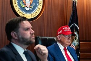 President Donald Trump and Vice President J.D. Vance in the Situation Room of the White House, Saturday, June 21, 2025. Photo by The White House - https://www.flickr.com/photos/202101414@N05/54607926187/, Public Domain, https://commons.wikimedia.org/w/index.php?curid=168367844