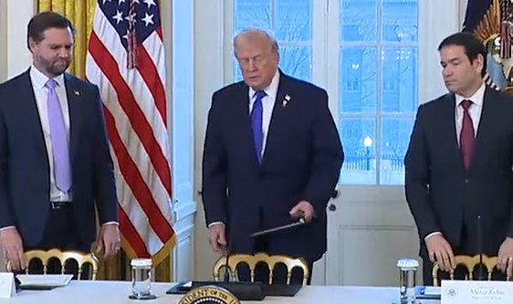 Trump, Vance and Rubio.  Screengrab via Youtube
