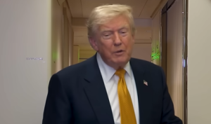 President Trump Gaggles with Press on Air Force One En Route Joint Base Andrews, Jul. 8, 2026.  Screengrab via Youtube.