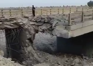 Damage to strategic bridge in Iran. Screengrab via X.