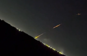 The moment that the US base in Jordan was attacked by Iran. Screengrab via X.