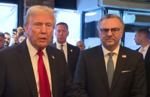 Trump and Massad Boulos during a campaign event in 2024