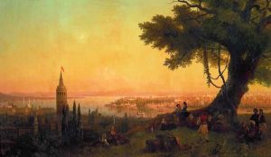 Ivan Aivazovsky, View of Constantinople by evening light. Public domain