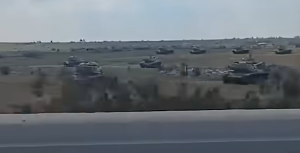 Egyptian Tanks Massing on Israel Border.  February 2, 2025.  Screengrab via Youtube.