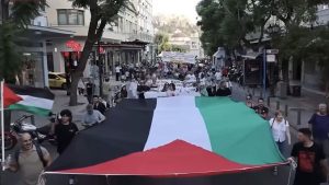 Pro Hamas rally in Greece, August 10, 2026.  Screengrab via Youtube.