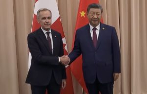 China's Pres. Xi receives warm welcome from Canadian PM Carney.  The rest is history, unfortunately, or rather an unfortunate history for Canada.  Screengrab via Youtube.