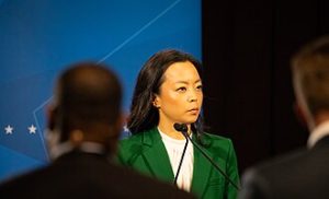 WI State Representative Francesca Hong during Democratic Primary. By <a href="//commons.wikimedia.org/wiki/User:HarvestLife" title="User:HarvestLife">LaShawnda Jones</a> - <span class="int-own-work" lang="en">Own work</span>, <a href="https://creativecommons.org/licenses/by-sa/4.0" title="Creative Commons Attribution-Share Alike 4.0">CC BY-SA 4.0</a>, <a href="https://commons.wikimedia.org/w/index.php?curid=196545634">Link</a>