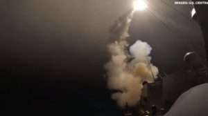 Iranian missiles launched against US bases in Jordan on Sept 1, 2026.  Screengrab via Youtube.