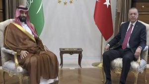 President Erdogan welcomes Mohammed bin Salman on June 22, 2022. Screengrab via Youtube.