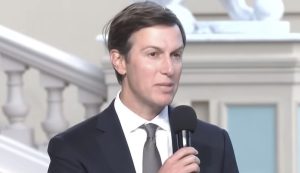 Jared Kushner answers questions in Kiev after consultations with Zelensky and Putin. Screengrab via Youtube.
