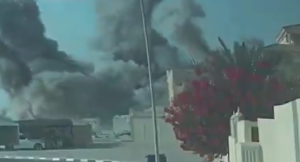 Israeli airstrike on a Hamas meeting in Doha. September 9, 2025. Screengrab via X. 