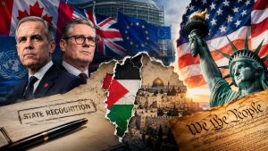 Carney Canada US Palestine Liberty Constitution.  Image created via AI.
