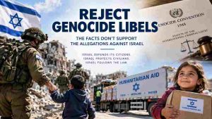 Reject Genocide Libels. Click Image to Enlarge.  Image created via AI.
